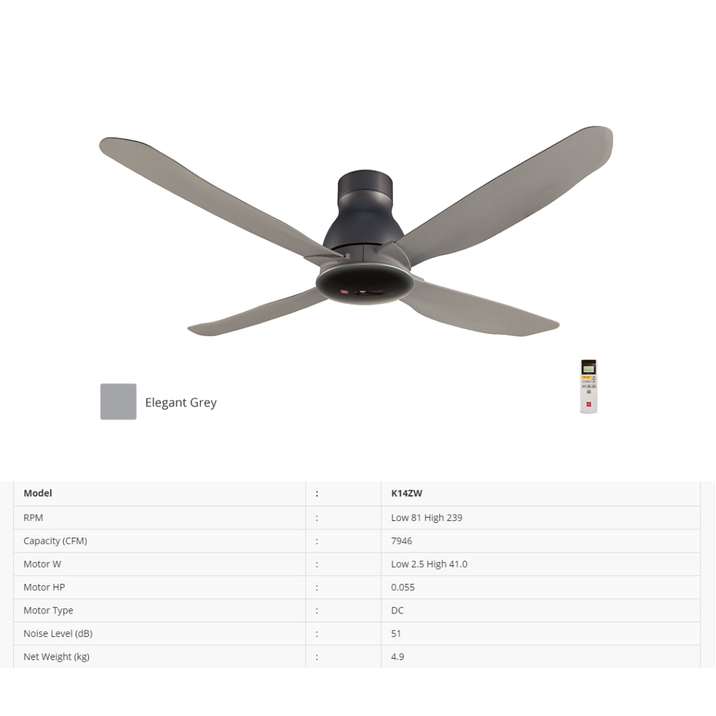 KDK K14ZW (140cm/56”) Sensa 4 Series Ceiling Fan | ESH Online