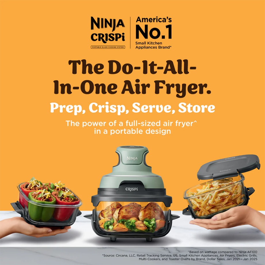 Ninja FN101 (Stone) CRISPi 3.8L / 1.4L 4-in-1 Portable Glass Air Fryer – ESH Electrical