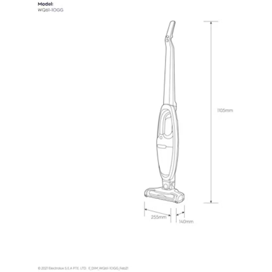 Electrolux WQ61-1OGG 18V Well Q6 Bagless Handstick Vacuum Cleaner