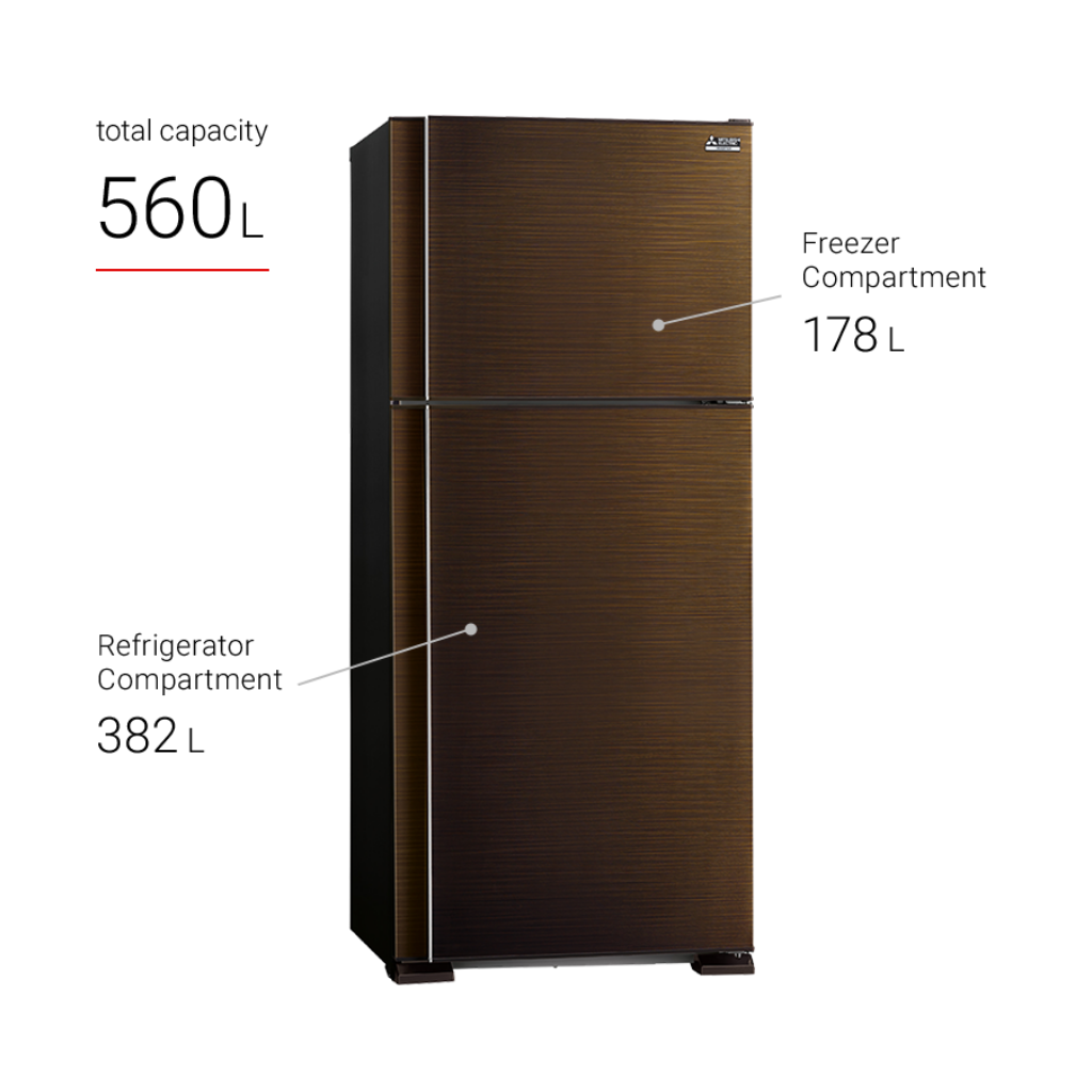 Mitsubishi MRF62EG 560L 2-Door Top Freezer Inverter Refrigerator | ESH