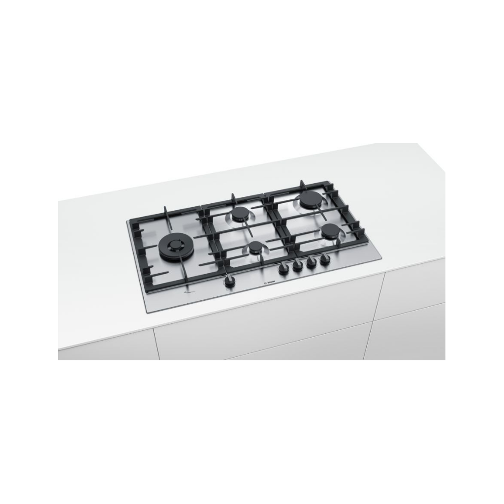 Bosch PCS9A5B90 Serie 6 90cm Stainless Steel Gas Hob | ESH Online