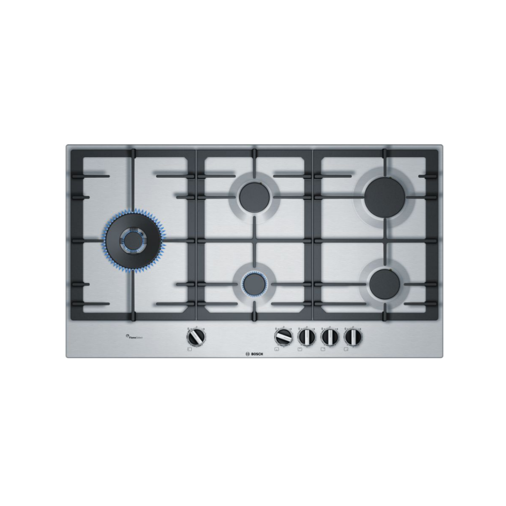 Bosch PCS9A5B90 Serie 6 90cm Stainless Steel Gas Hob | ESH Online